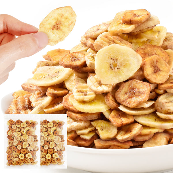 リフココ 食物繊維入り 3種のバナナチップス (プレーン 黒糖 塩) 300g ココナッツオイル使用 フィリピン産 着色料/保存料不使用 製菓材料/デザート/おやつなどに
